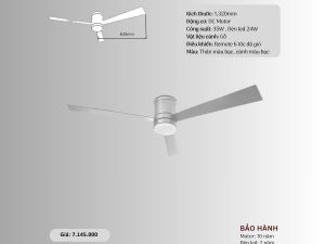 Quạt trần đèn 3 cánh gỗ HS-QT638