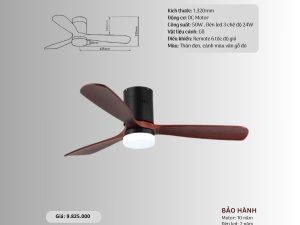 Quạt trần đèn 3 cánh gỗ HS-QT41