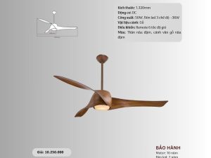 Quạt trần đèn 3 cánh gỗ HS-QT61
