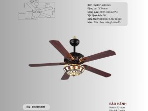 Quạt trần đèn 5 cánh gỗ HS-QT5216